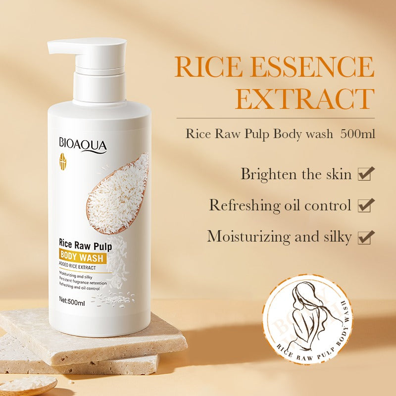 BIOAQUA Rice Raw Pulp Silk Moisturizing Body Wash 500ml