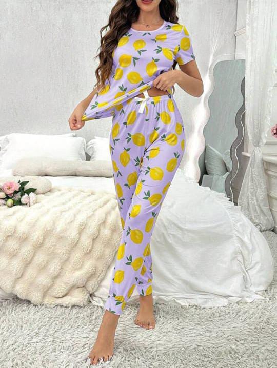 Purple Lemons Printed Night wear (RX-265)