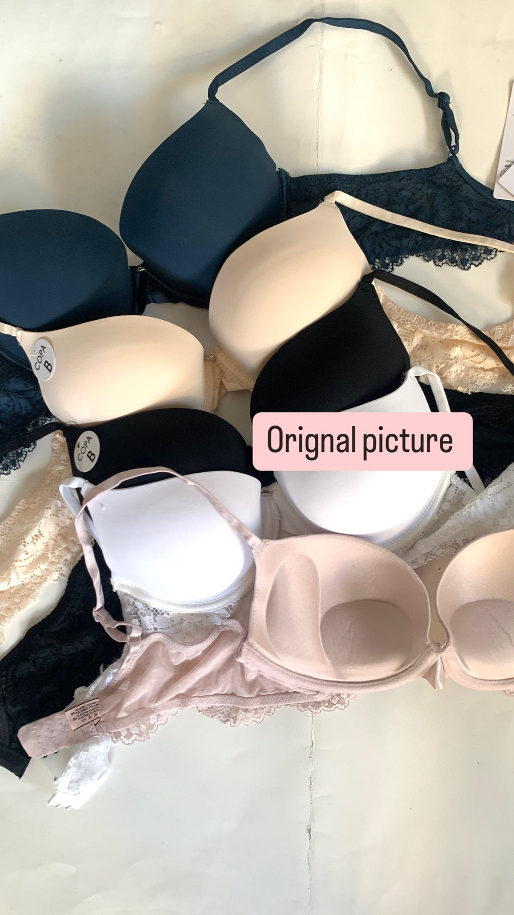 (32-36)b Elegant Lace Strap Double Padded Pushup Wire Bra (087)