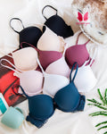 (32-36)b Elegant Lace Strap Double Padded Pushup Wire Bra (087)