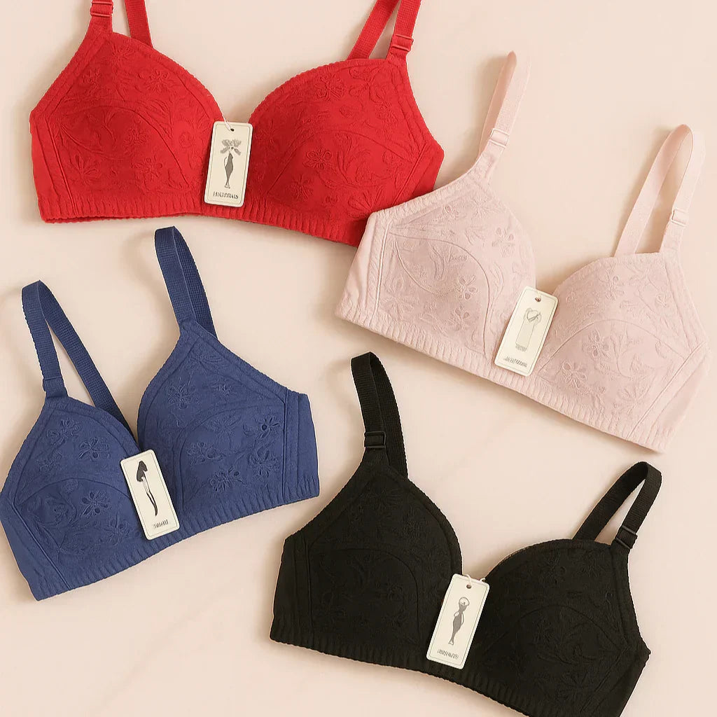 SUMMER SPECIAL COTTON BRA - ( Pack Of 3 )