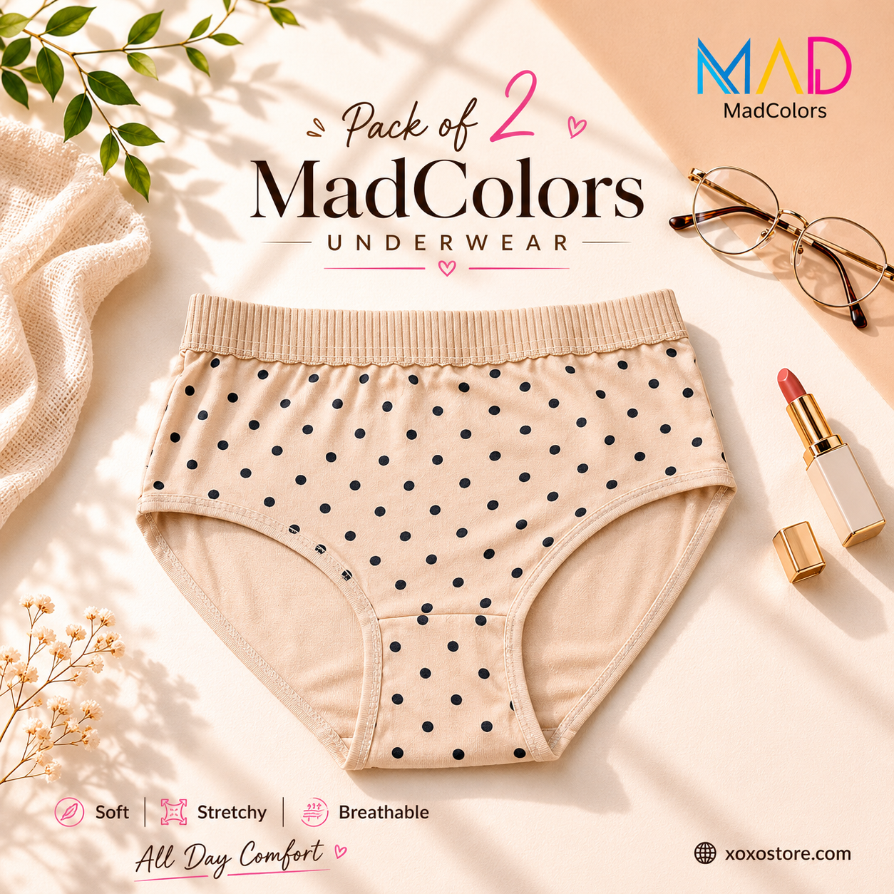 Pack of 2 Xoxo Dotted Underwear