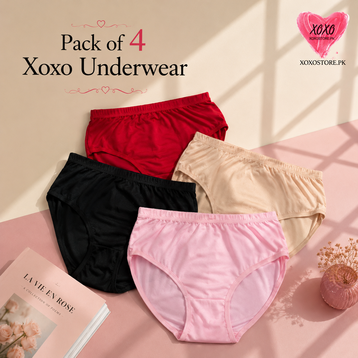 Pack of 4 Xoxo Basic Underwear