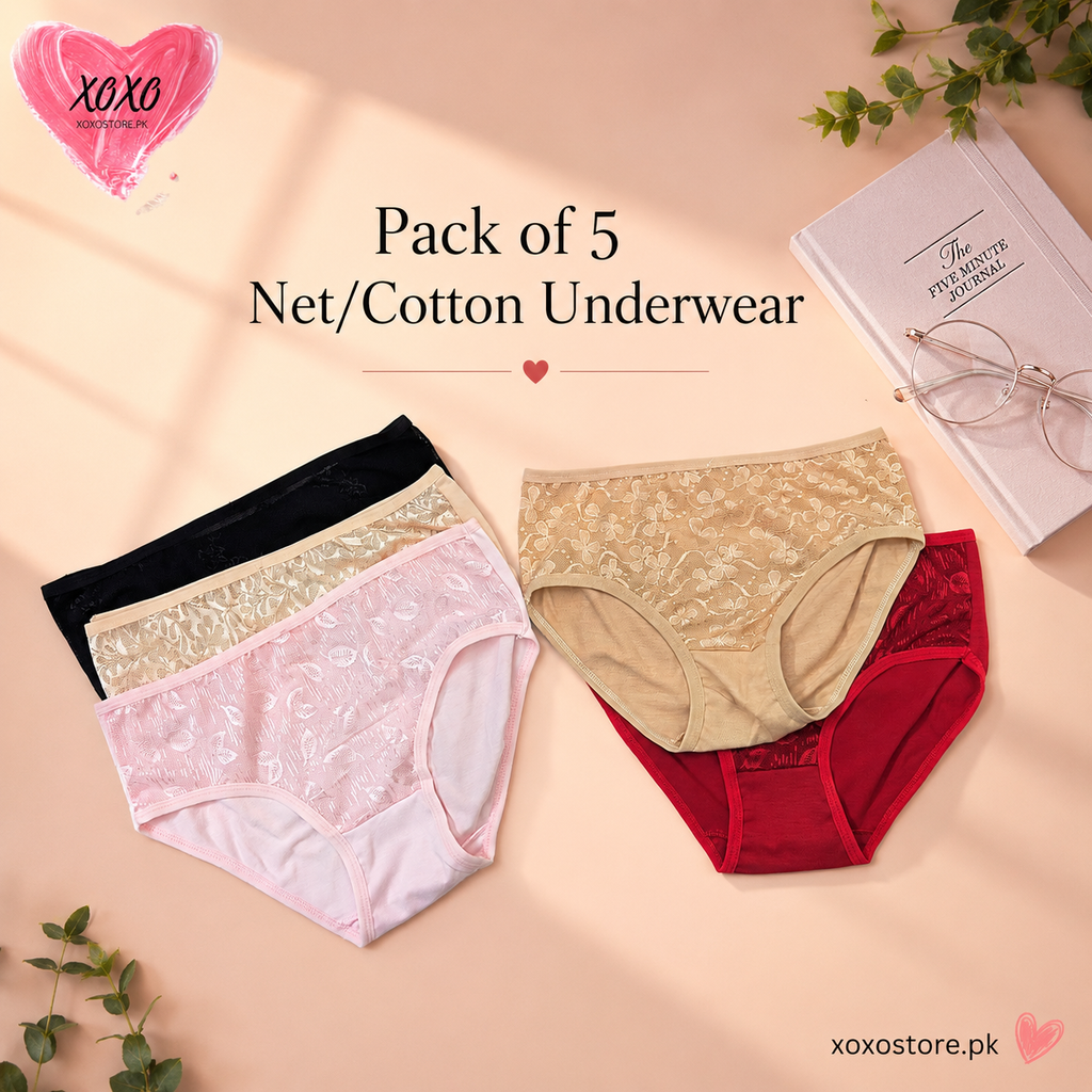 Pack of 5 Net/Cotton Soft Underwear