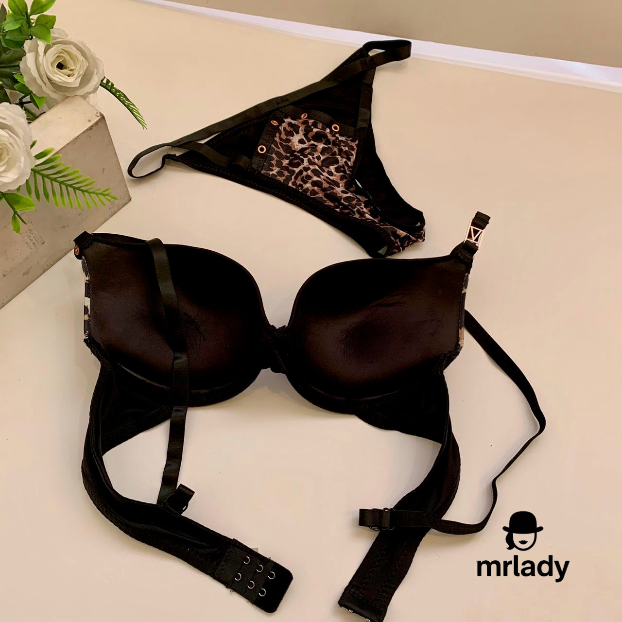 CHEETAH LIGHT PUSH UP BRA SET