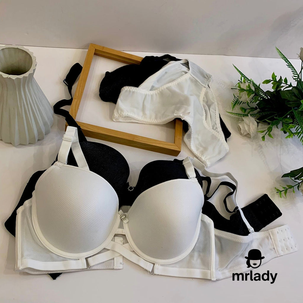 D CUP SHIMMER THIN PAD BRA SET