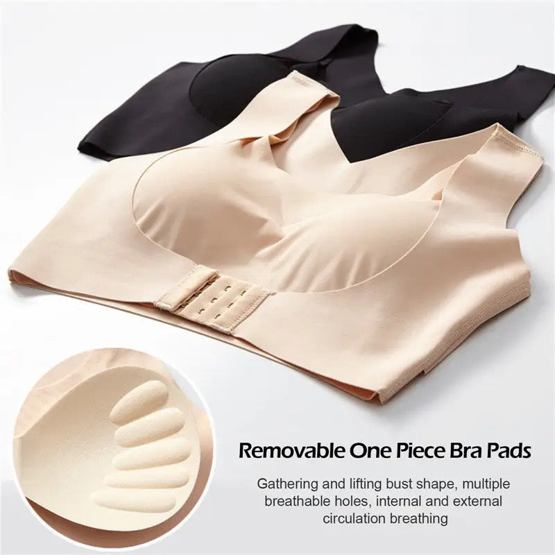 (34-42)Women Plain Seamless Cross Posture Correction Back Straighter Bra [054]