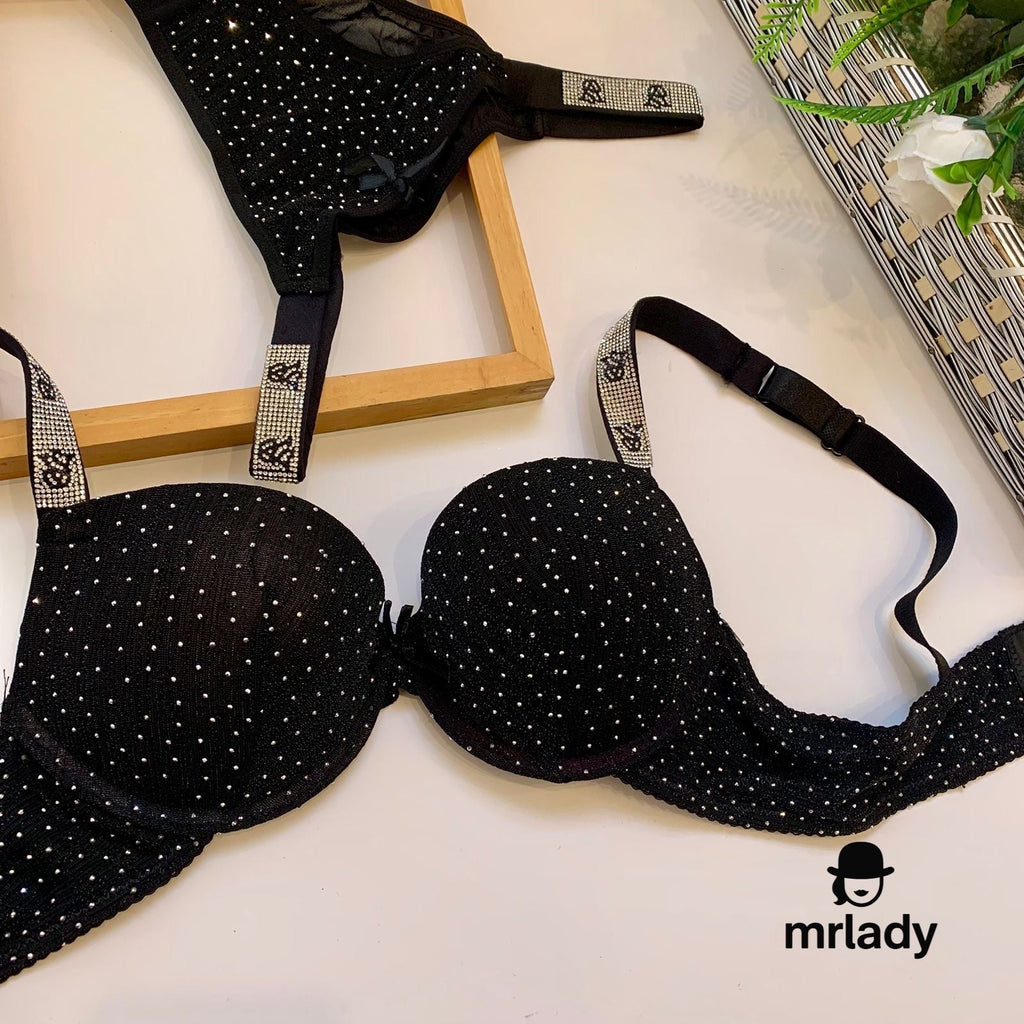 SHIMMER LIGHT PUSH UP BRA SET