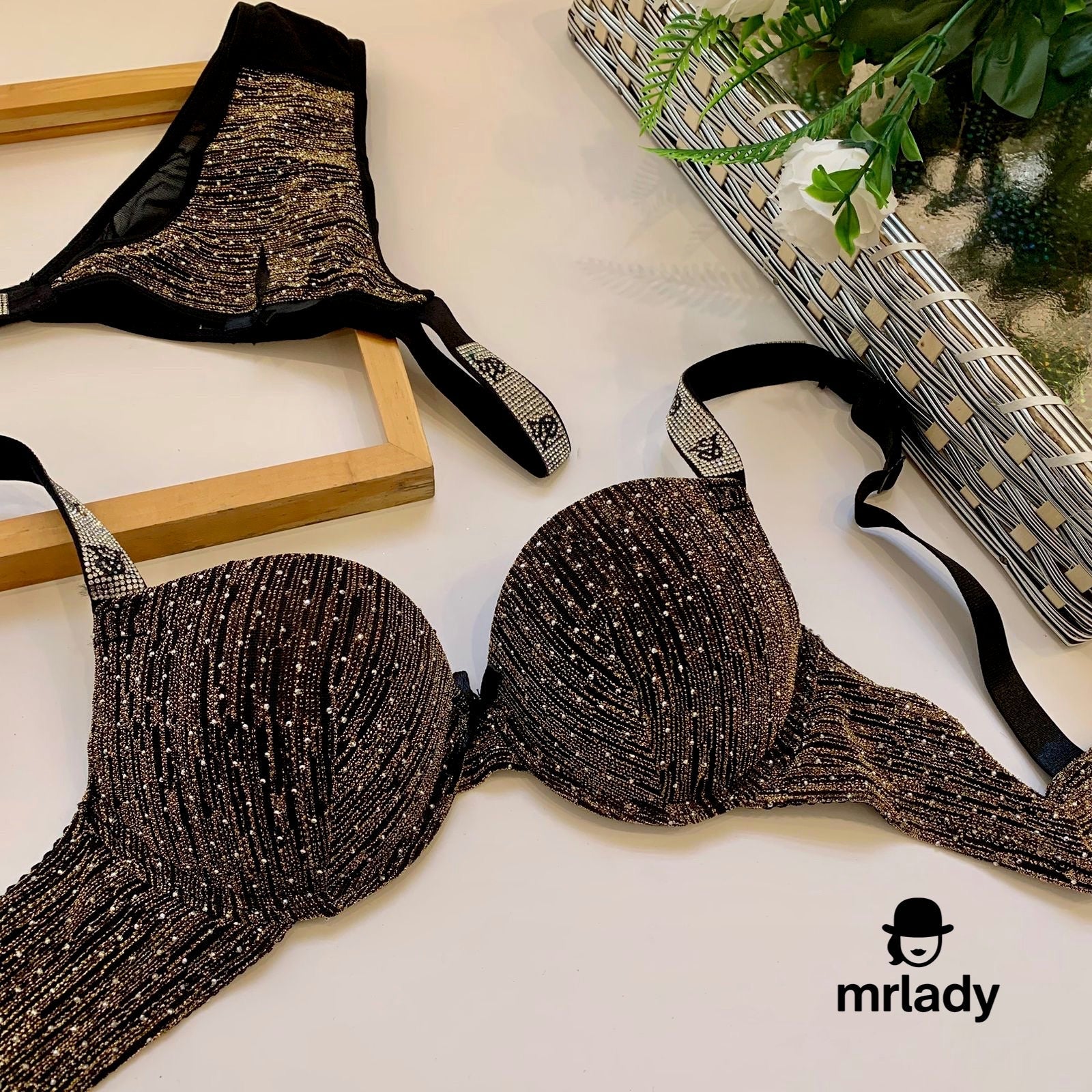SHIMMER LIGHT PUSH UP BRA SET