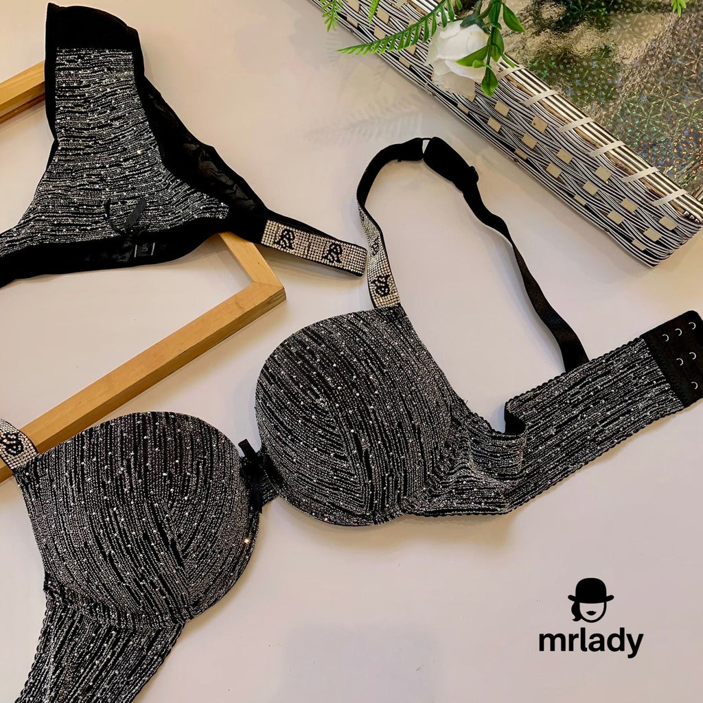 SHIMMER LIGHT PUSH UP BRA SET