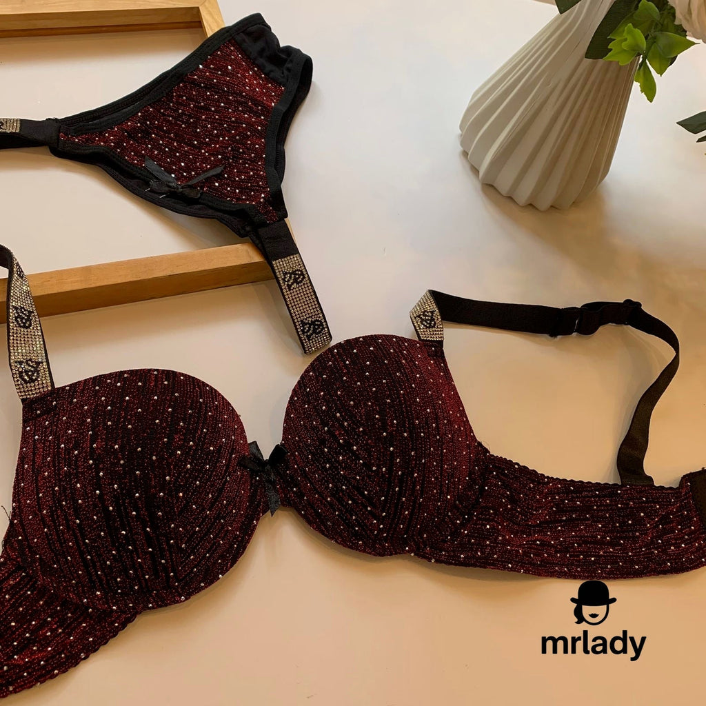 SHIMMER LIGHT PUSH UP BRA SET