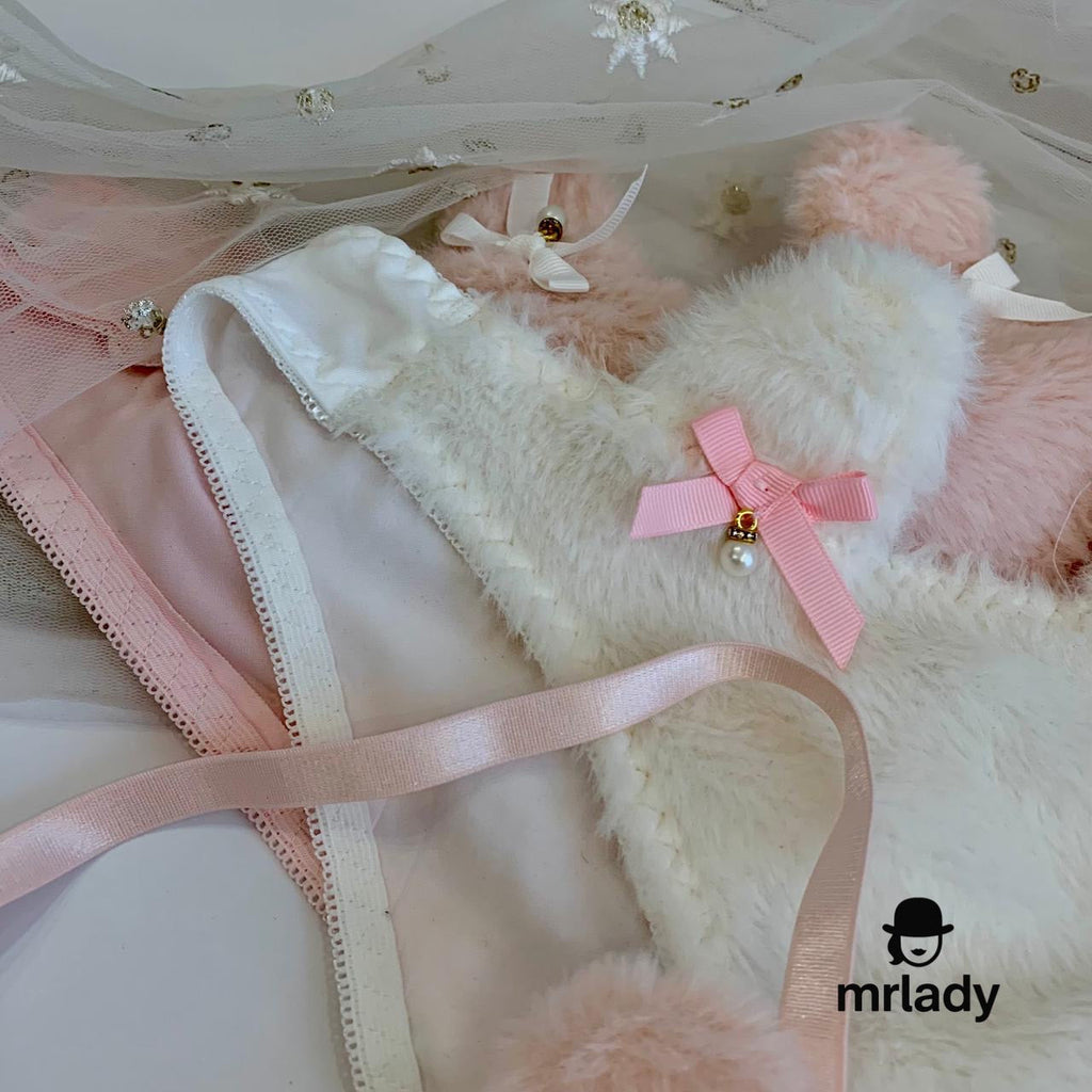 SUPER SOFT FUR NON PADED WIRED BRA SET