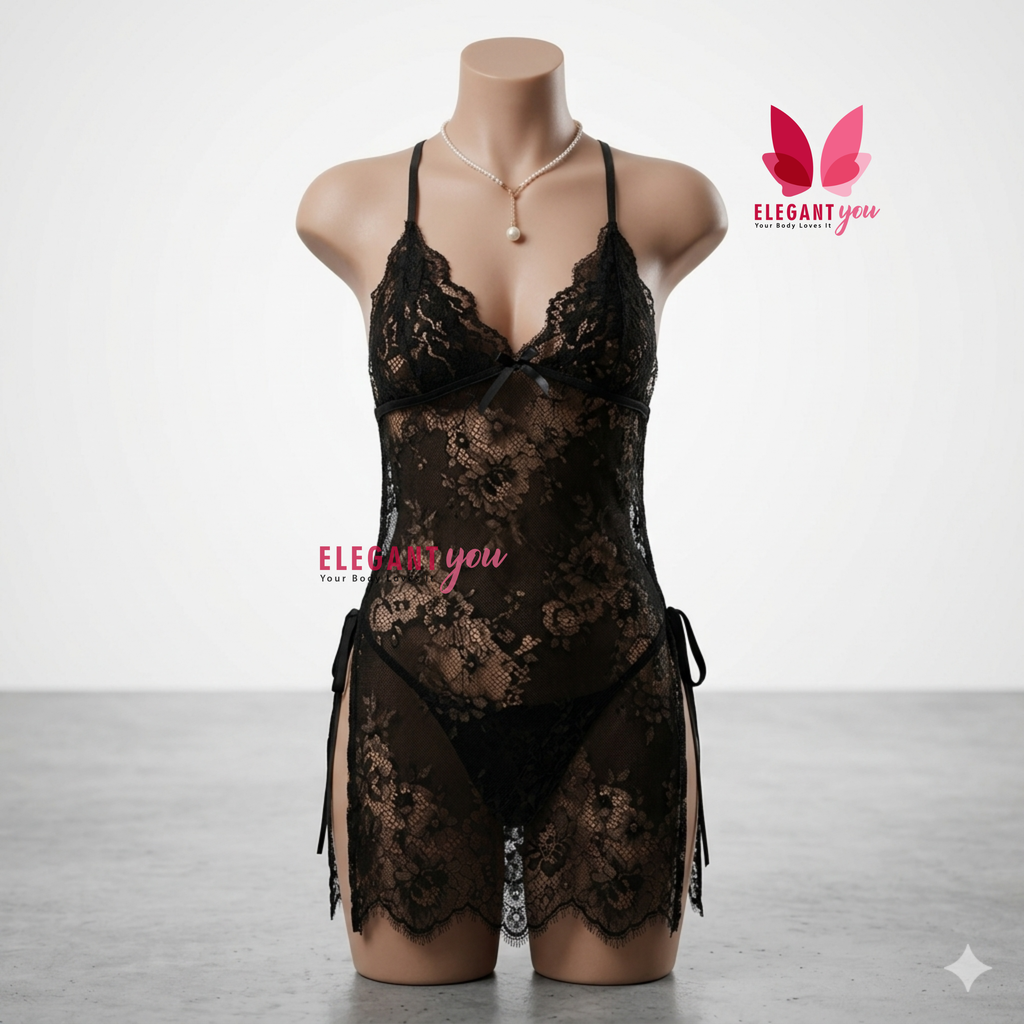 Temptation Embroidered Short Lingerie (8093)
