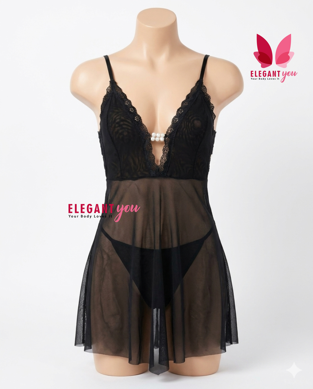 Elegant Deep V neck Honeymoon Nighty  8141 (065)