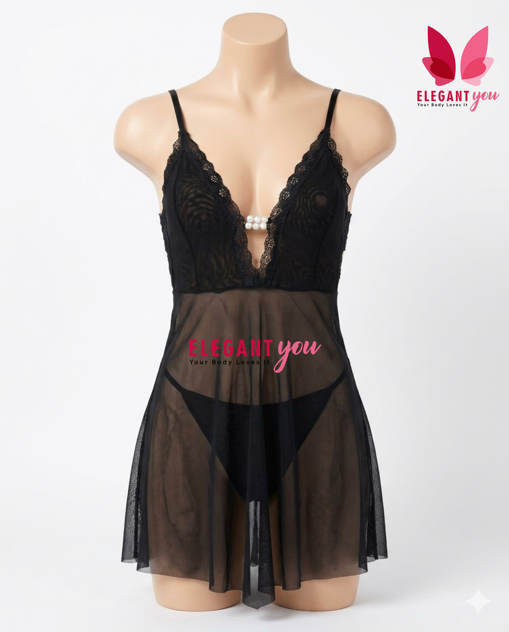 Elegant Deep V neck Honeymoon Nighty  8141 (065)