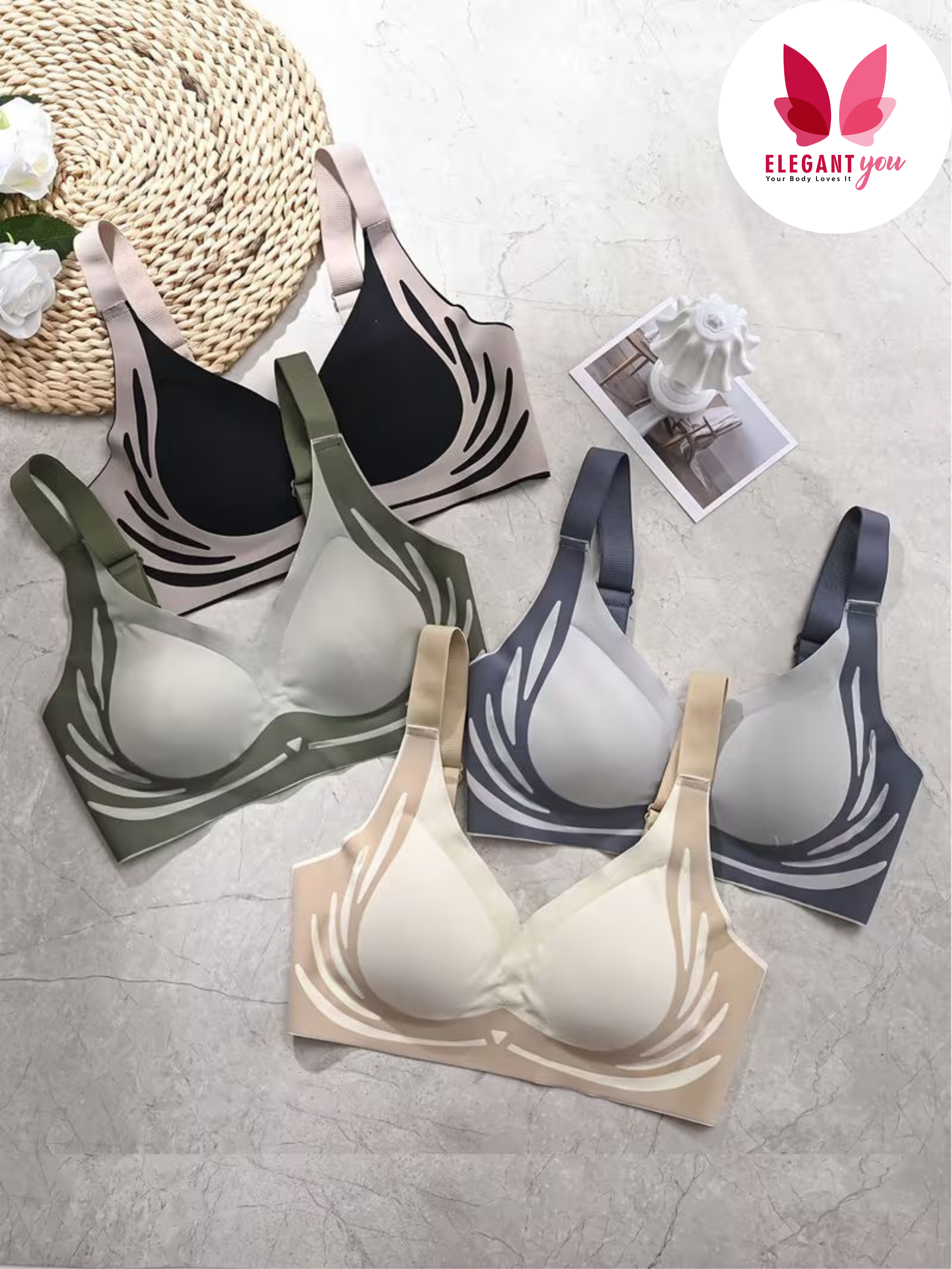 No Rash Seamless Breathable Wireless Push-up Uplift Sports Bra ( PACK OF 3 )