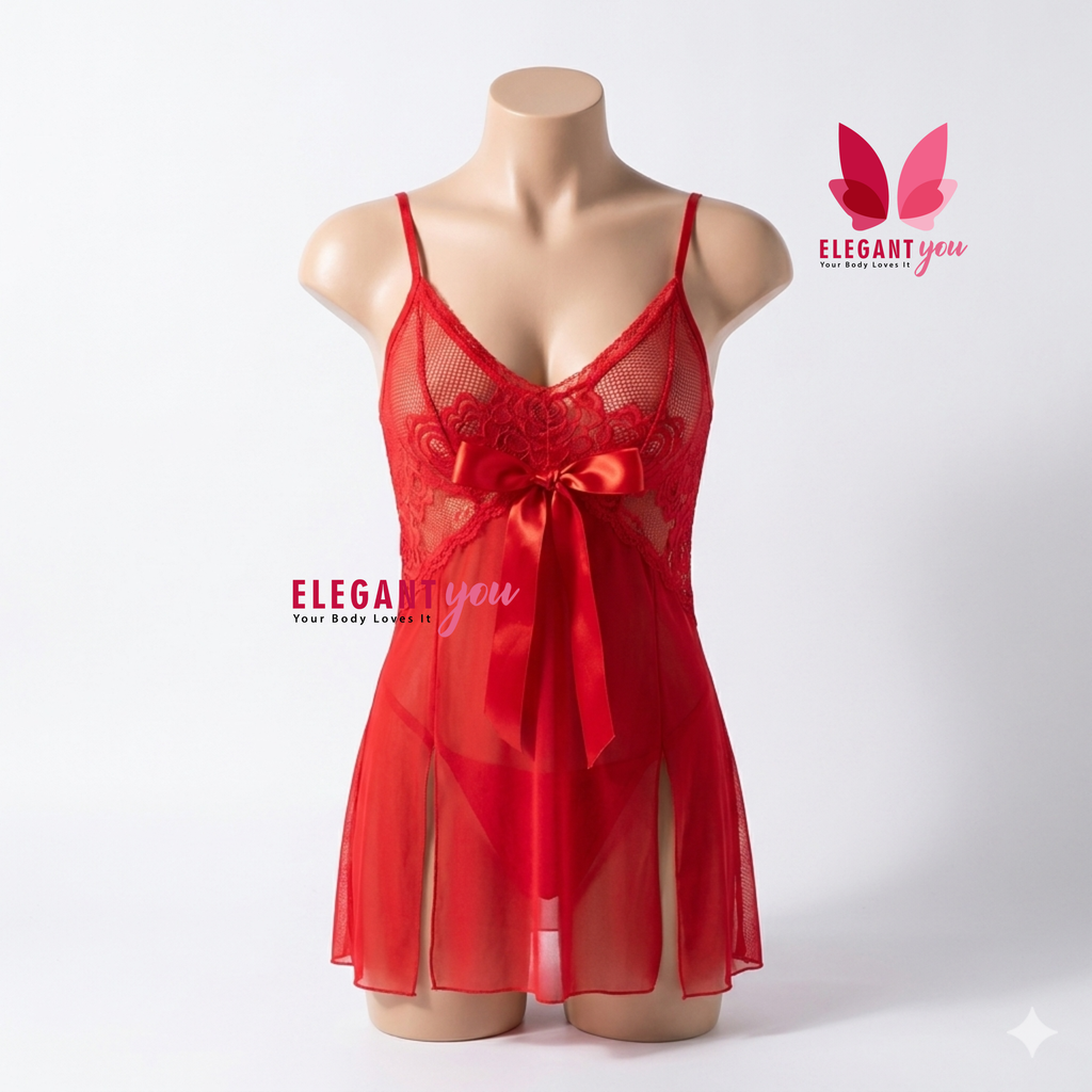 Bow Style Hot Frill Nighty 8133