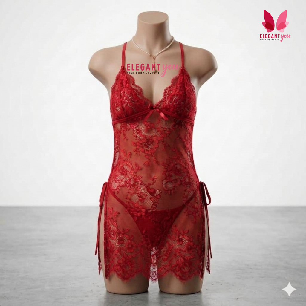 Temptation Embroidered Short Lingerie (8093)