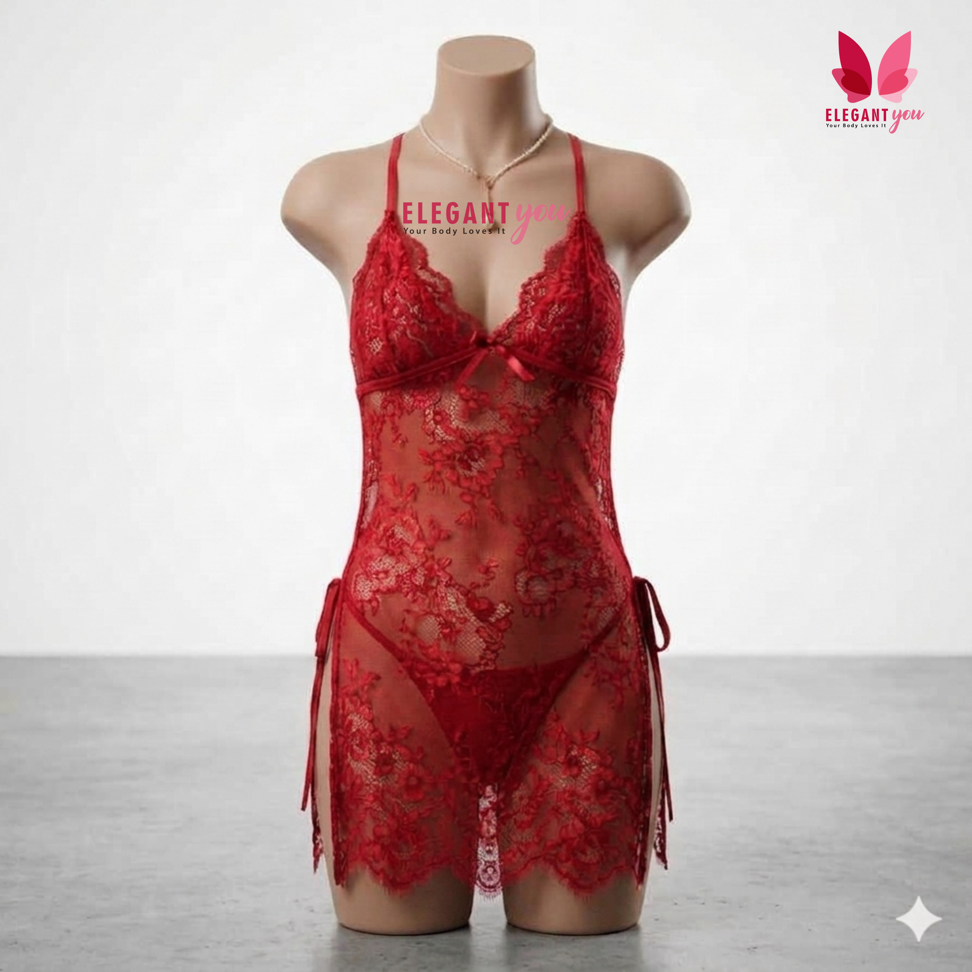 Temptation Embroidered Short Lingerie (8093)