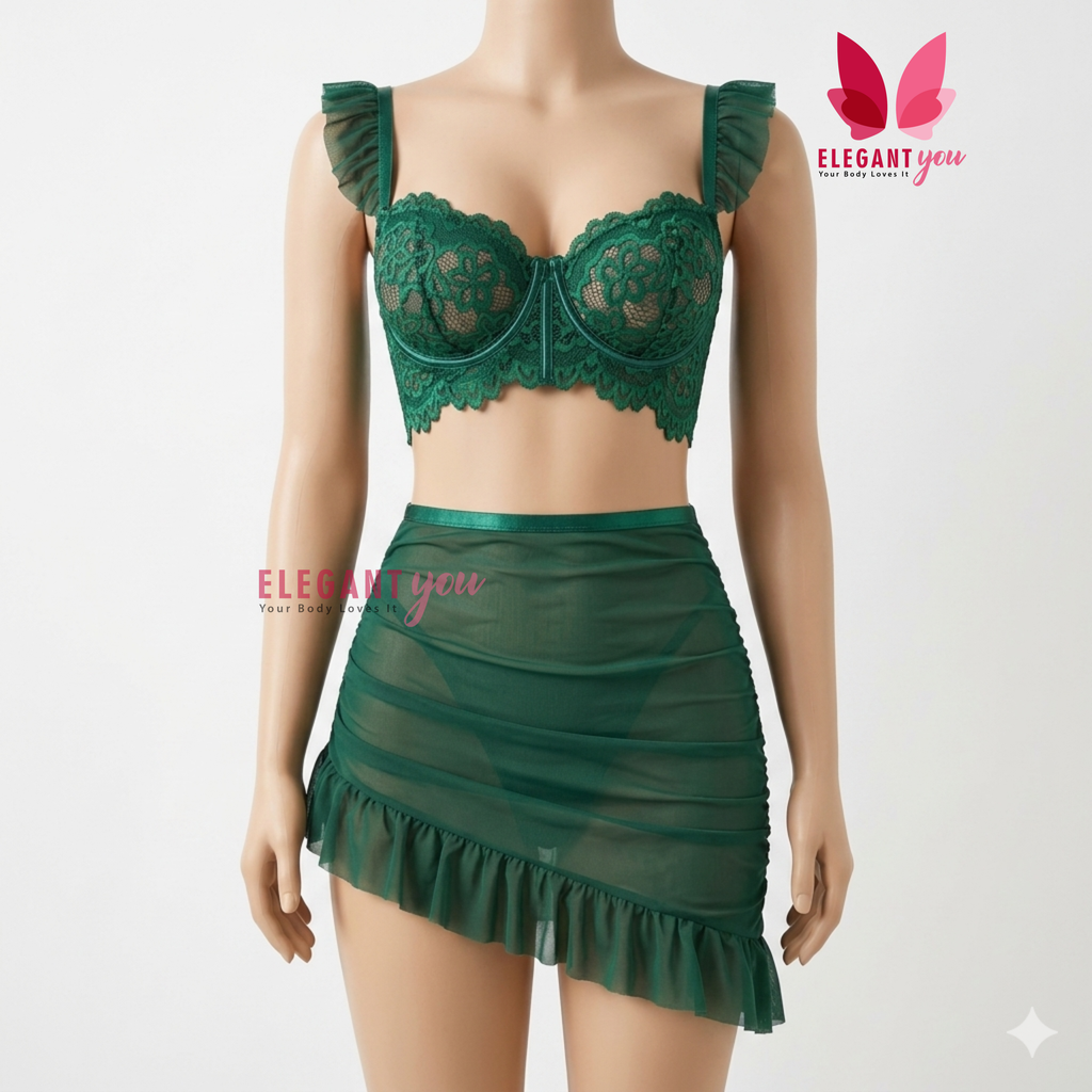 (34-38)Exquisite Lace Halter See Through (W)