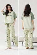 (NEW ) Olive green Carious Printed Night suit For her (RX-410)