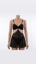Lacy Mesh Cut-out Sexy Nighty