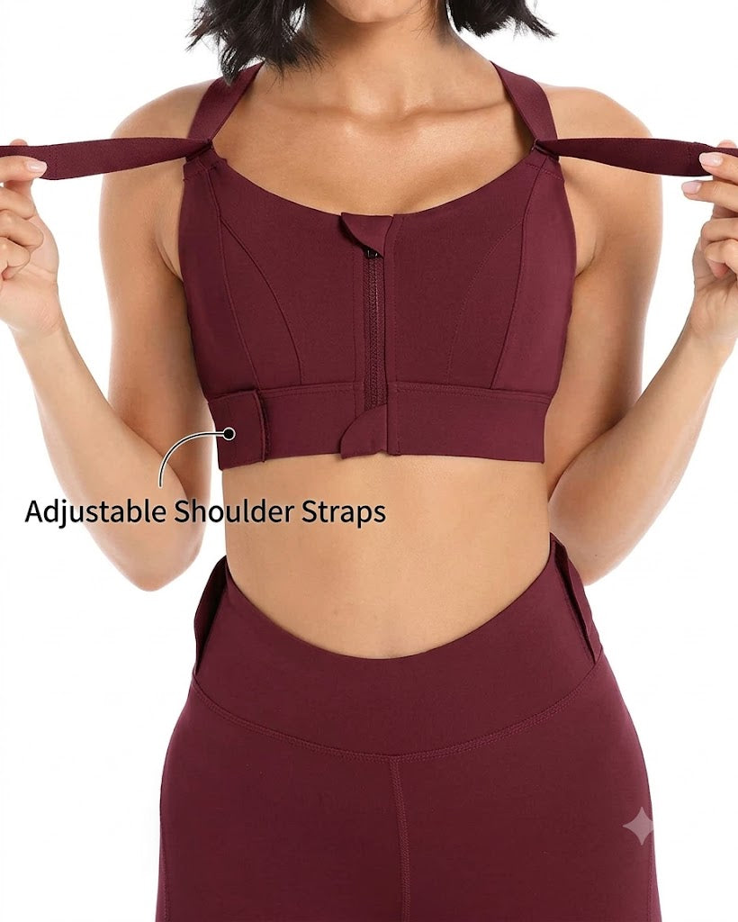 High Impact,A+ Quality, Ultimate Comfort, Sports Bra, Zipper ( Pack of 3 )