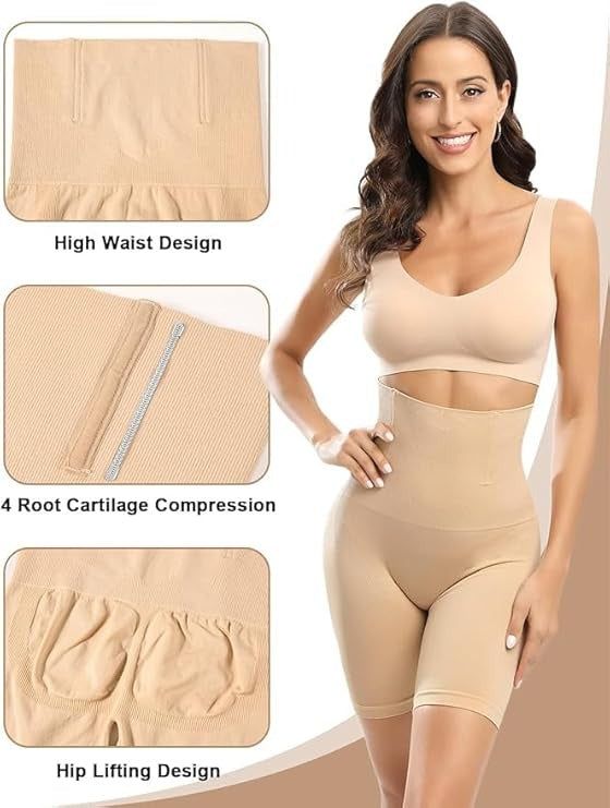 Half Body Waist Control Body Shaper for Women Shapewear with Thigh Slimmers