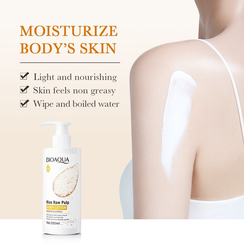 BIOAQUA Rice Raw Pulp Body Lotion - Moisturizing & Softening - 250ml