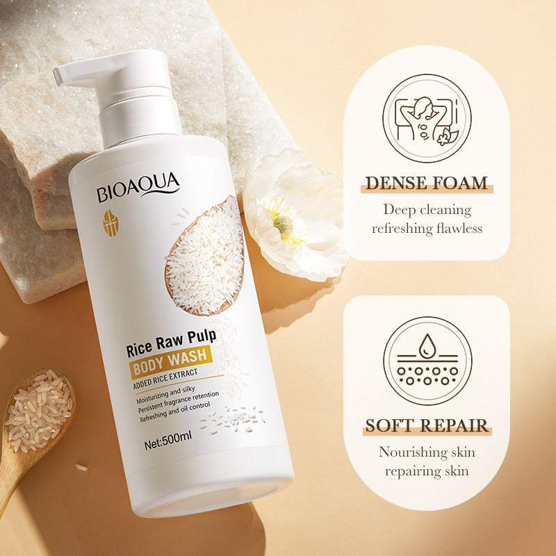 BIOAQUA Rice Raw Pulp Silk Moisturizing Body Wash 500ml