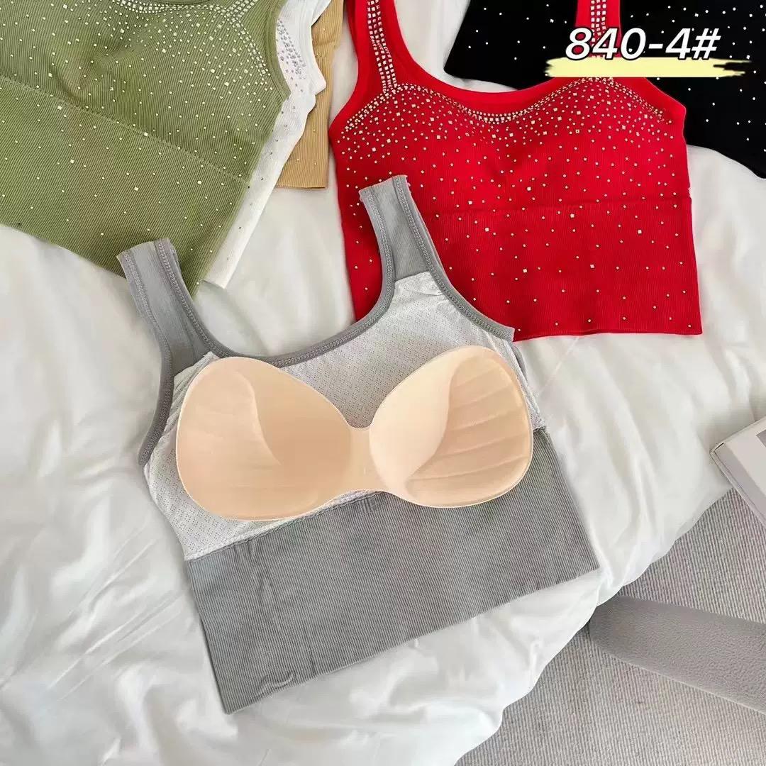 (30-38)  Wide Straps Stone Shimmer Tank Top(058)