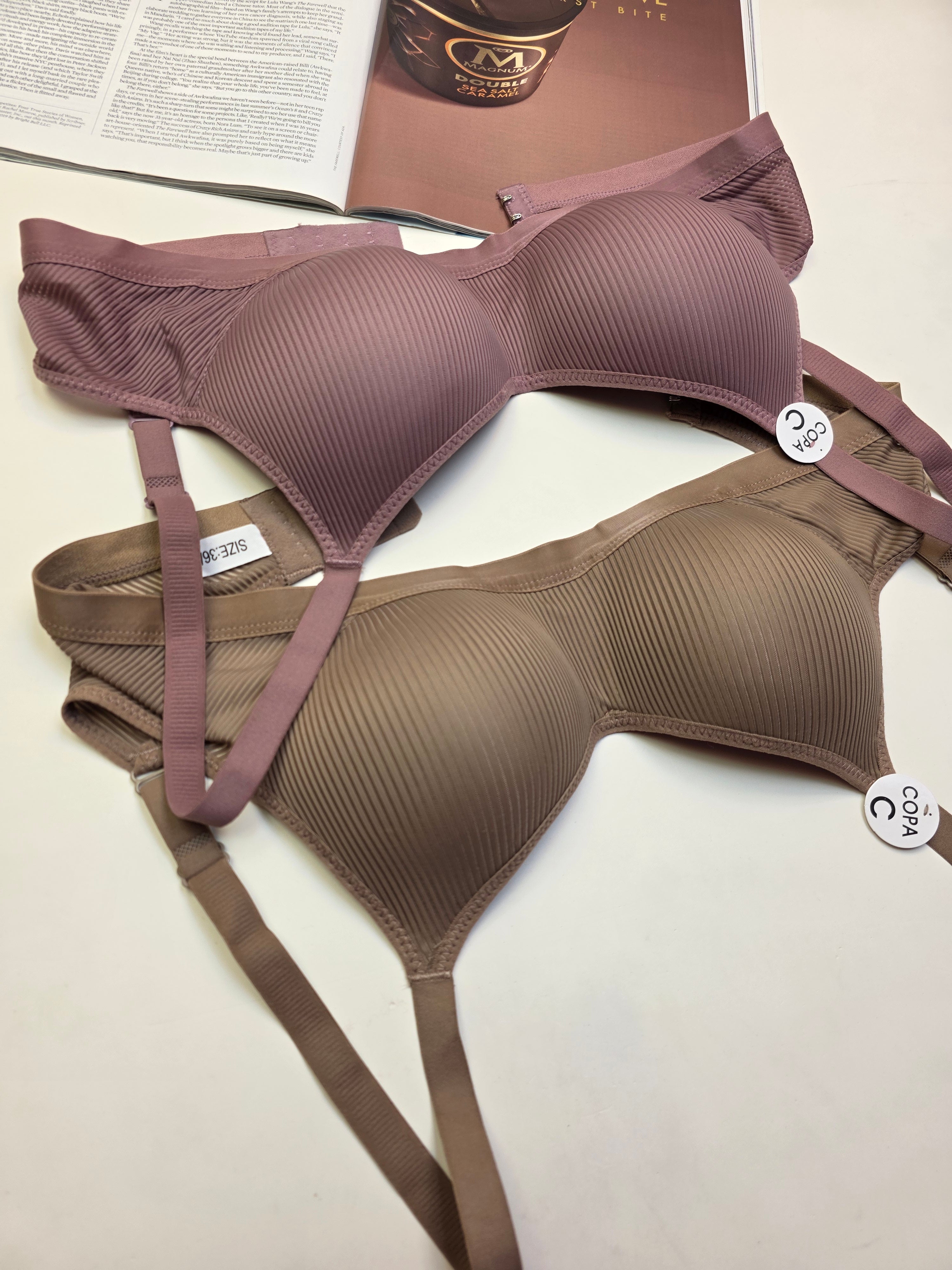 (36-42)C Cup Full Coverage  Thin Pad Non Wire Summer Bra (f20) (106)
