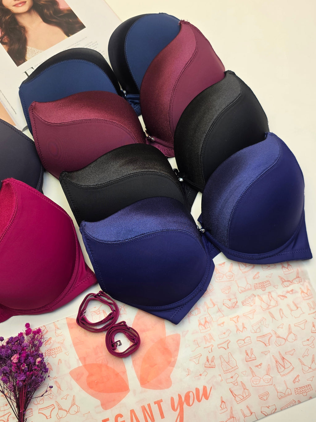 (34-40)Binny's Padded Push-up Wired Bra