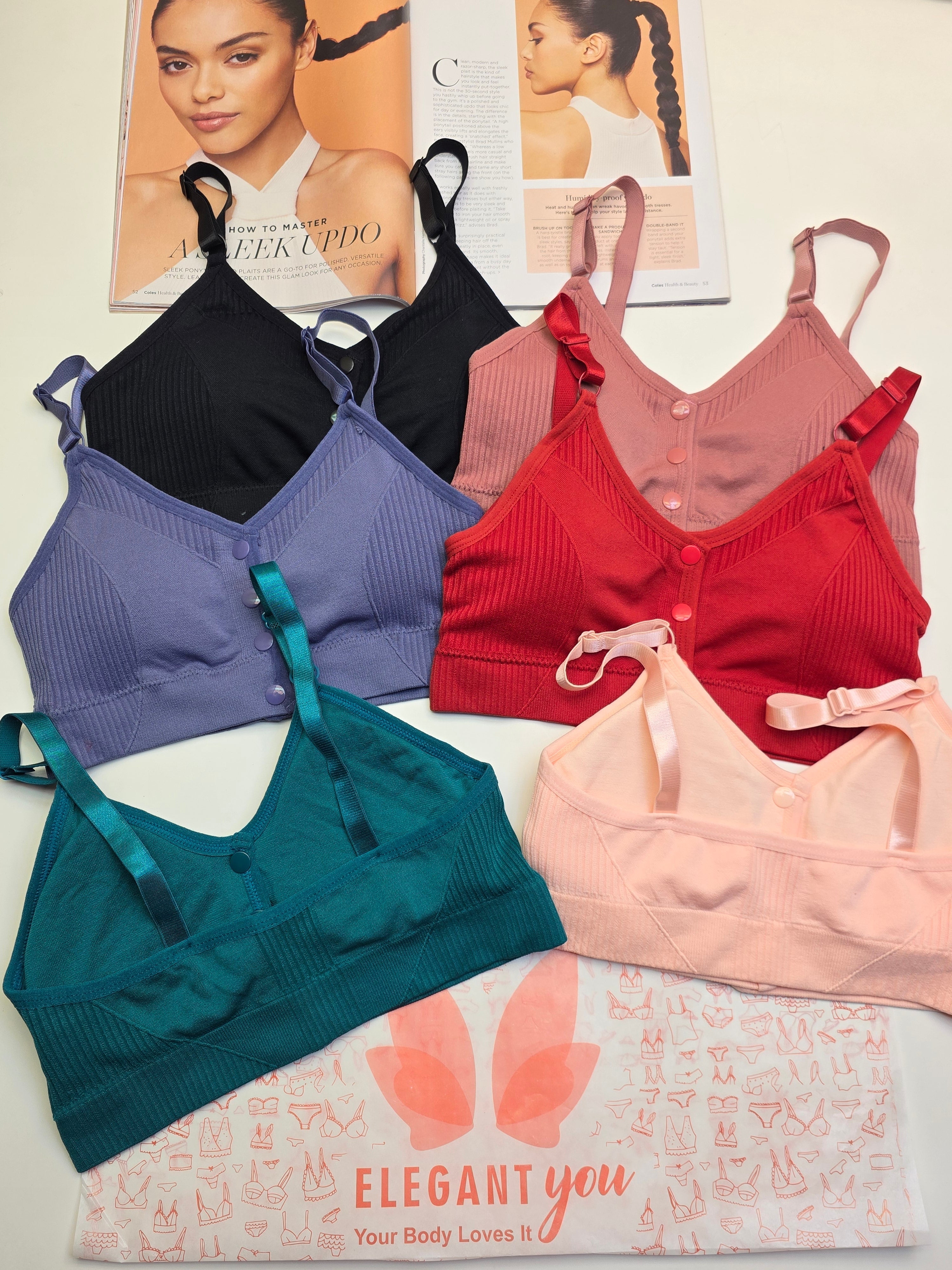 (28-36)Front Button Style Comfy Bra