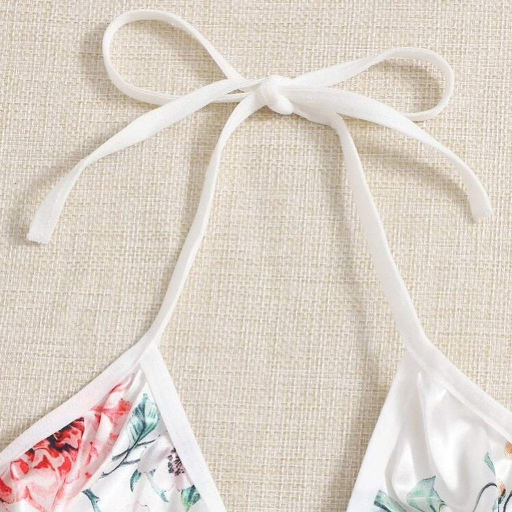 3 Piece Gorgeous Flower Printed Nighty(7011)