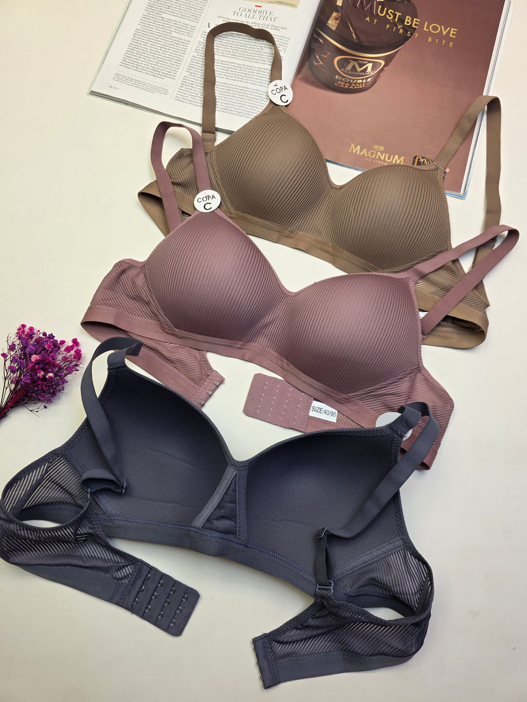 (36-42)C Cup Full Coverage  Thin Pad Non Wire Summer Bra (f20) (106)