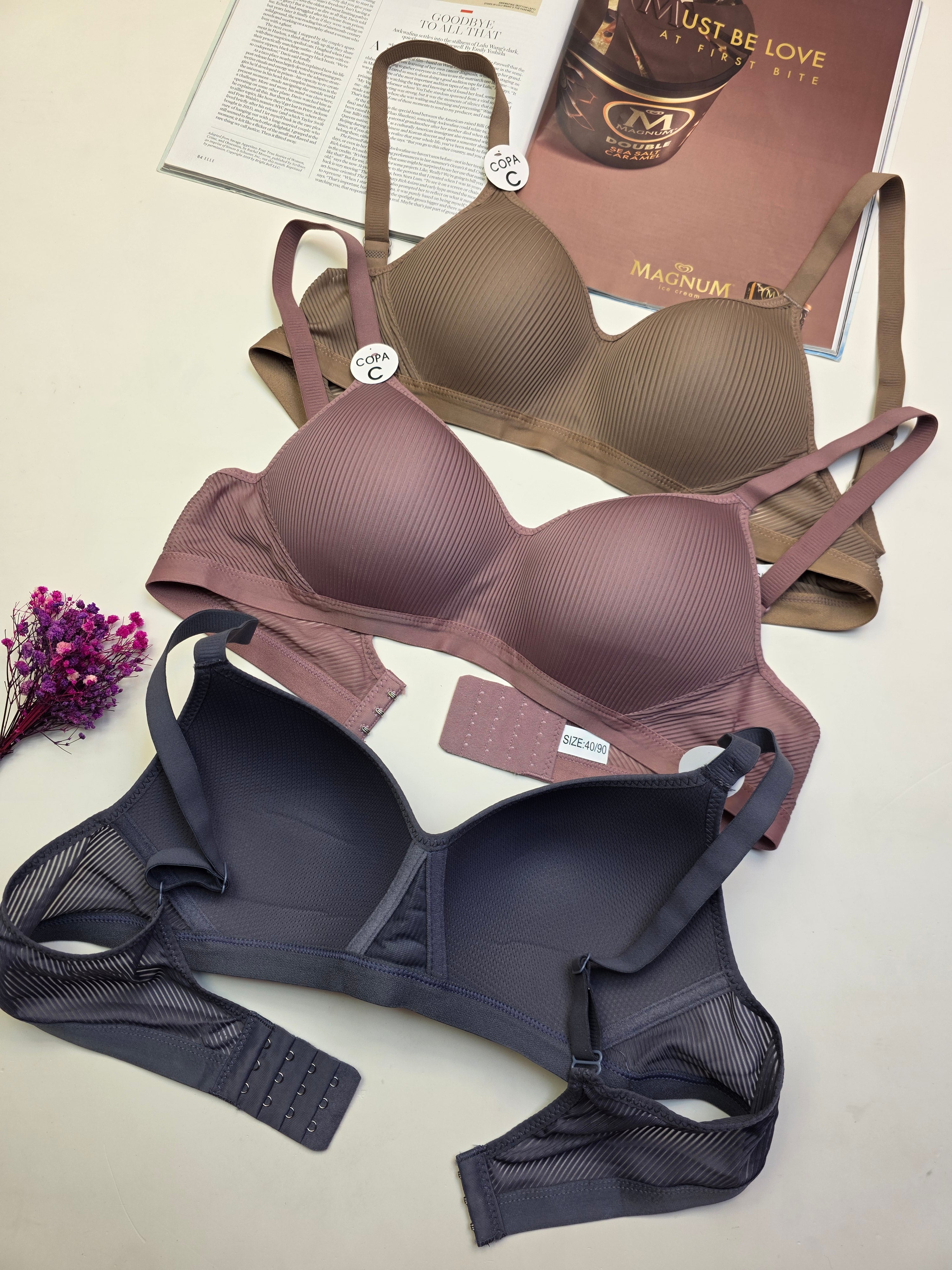 (36-42)C Cup Full Coverage  Thin Pad Non Wire Summer Bra (f20) (106)