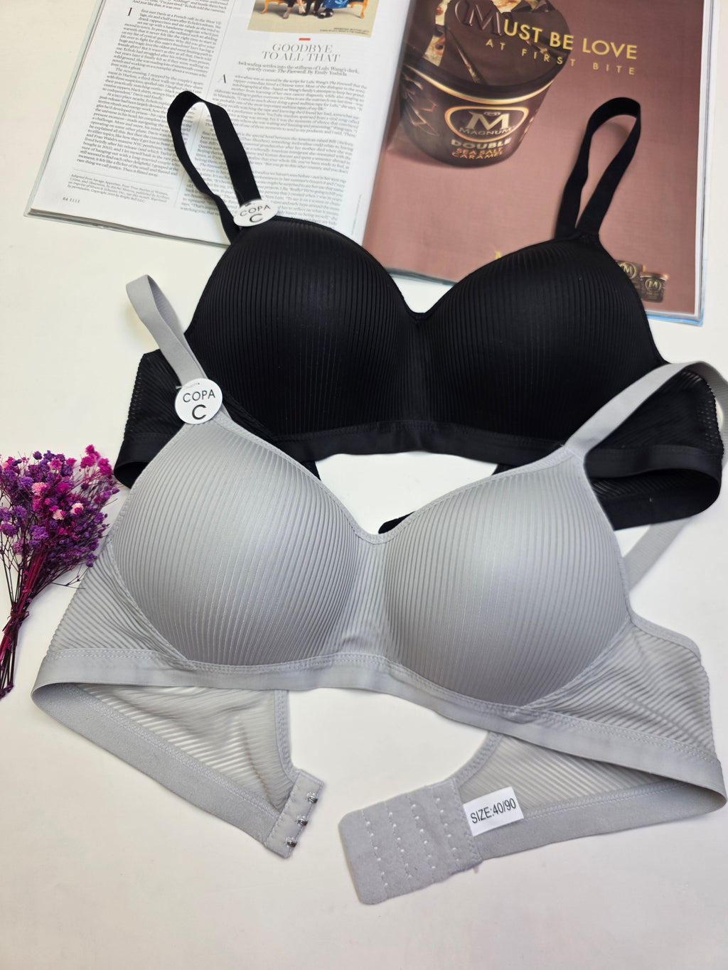 (36-42)C Cup Full Coverage  Thin Pad Non Wire Summer Bra (f20) (106)