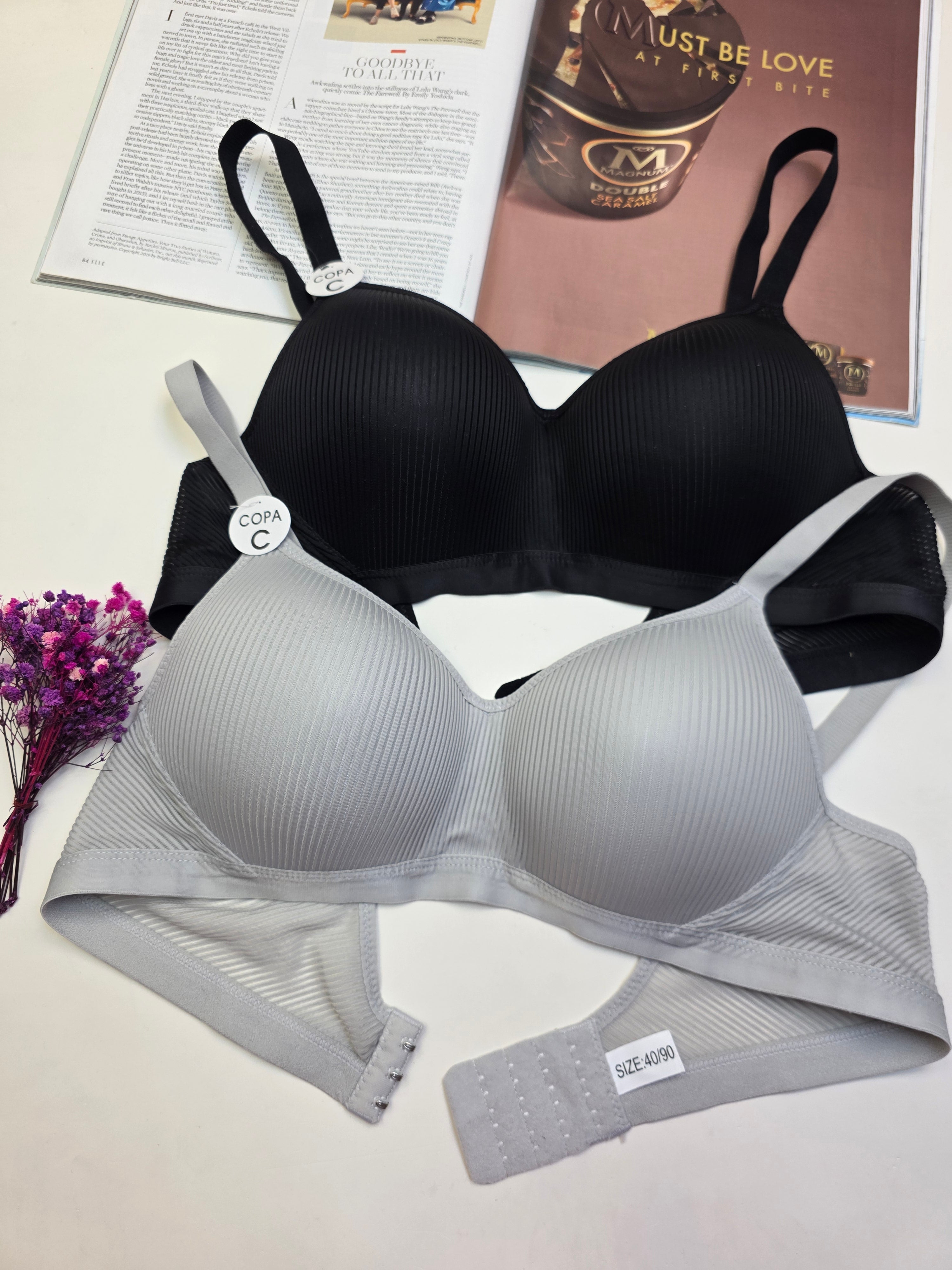 (36-42)C Cup Full Coverage  Thin Pad Non Wire Summer Bra (f20) (106)