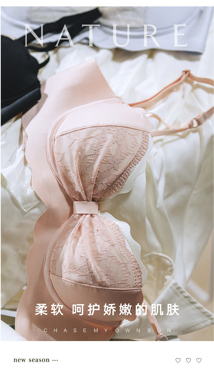 (32-38)B Bow Style Beautiful lace design Non Wired padded bra (095)