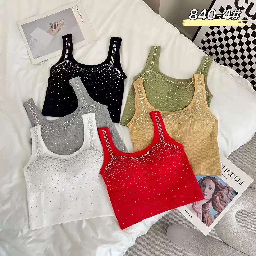 (30-38)  Wide Straps Stone Shimmer Tank Top(058)