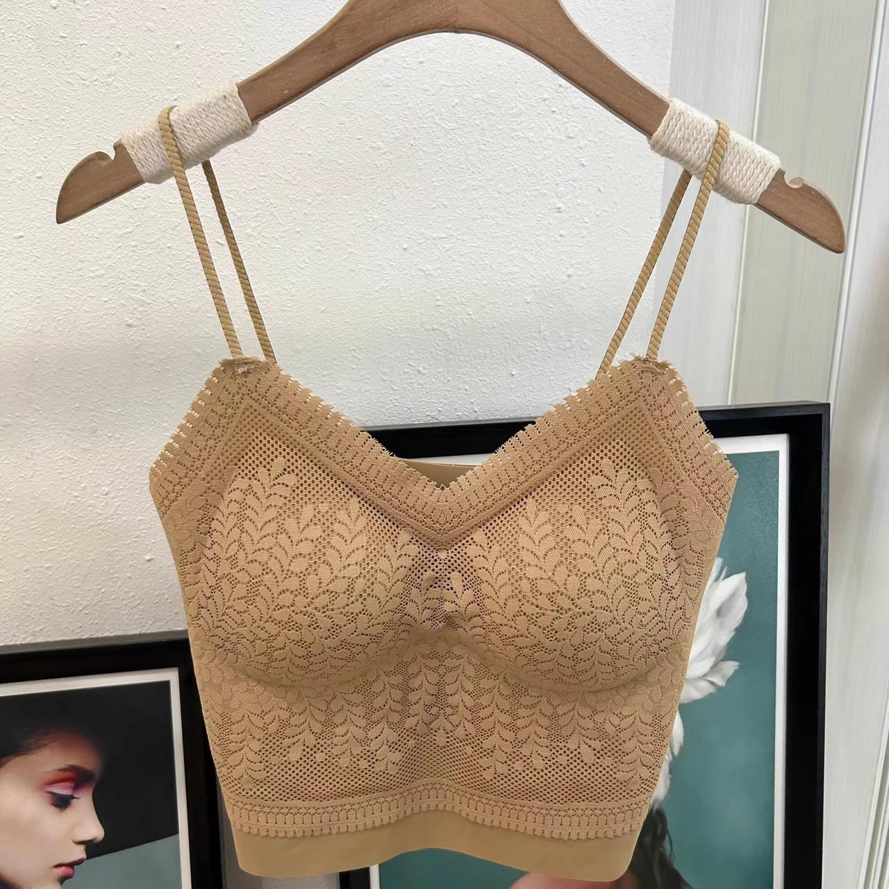 (30-36) Seamless Thin Straps Lacy Brallete(035)