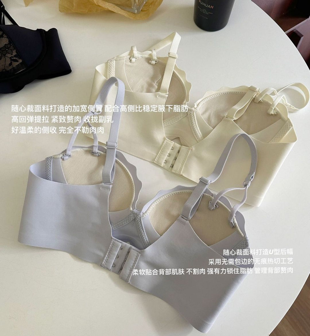 (32-38)B Bow Style Beautiful lace design Non Wired padded bra (095)