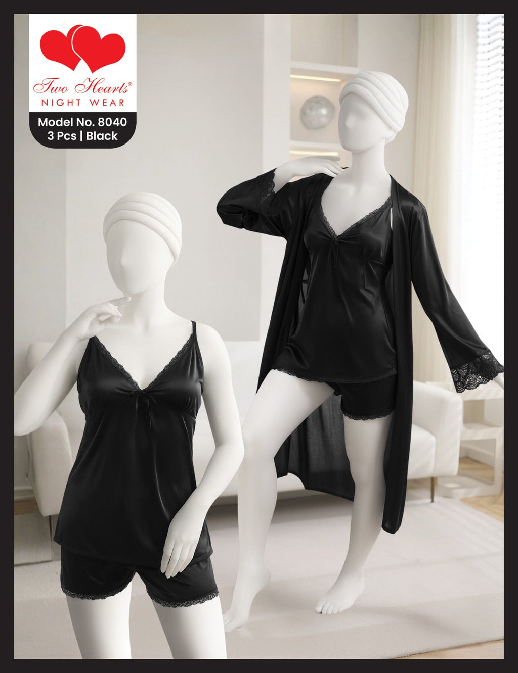 3 Piece Silk Nighty (8040)