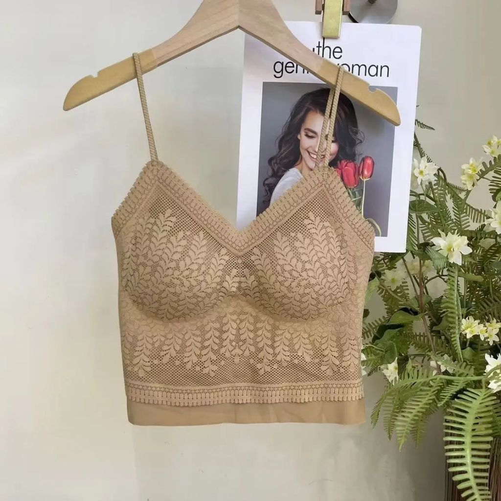 (30-36) Seamless Thin Straps Lacy Brallete(035)