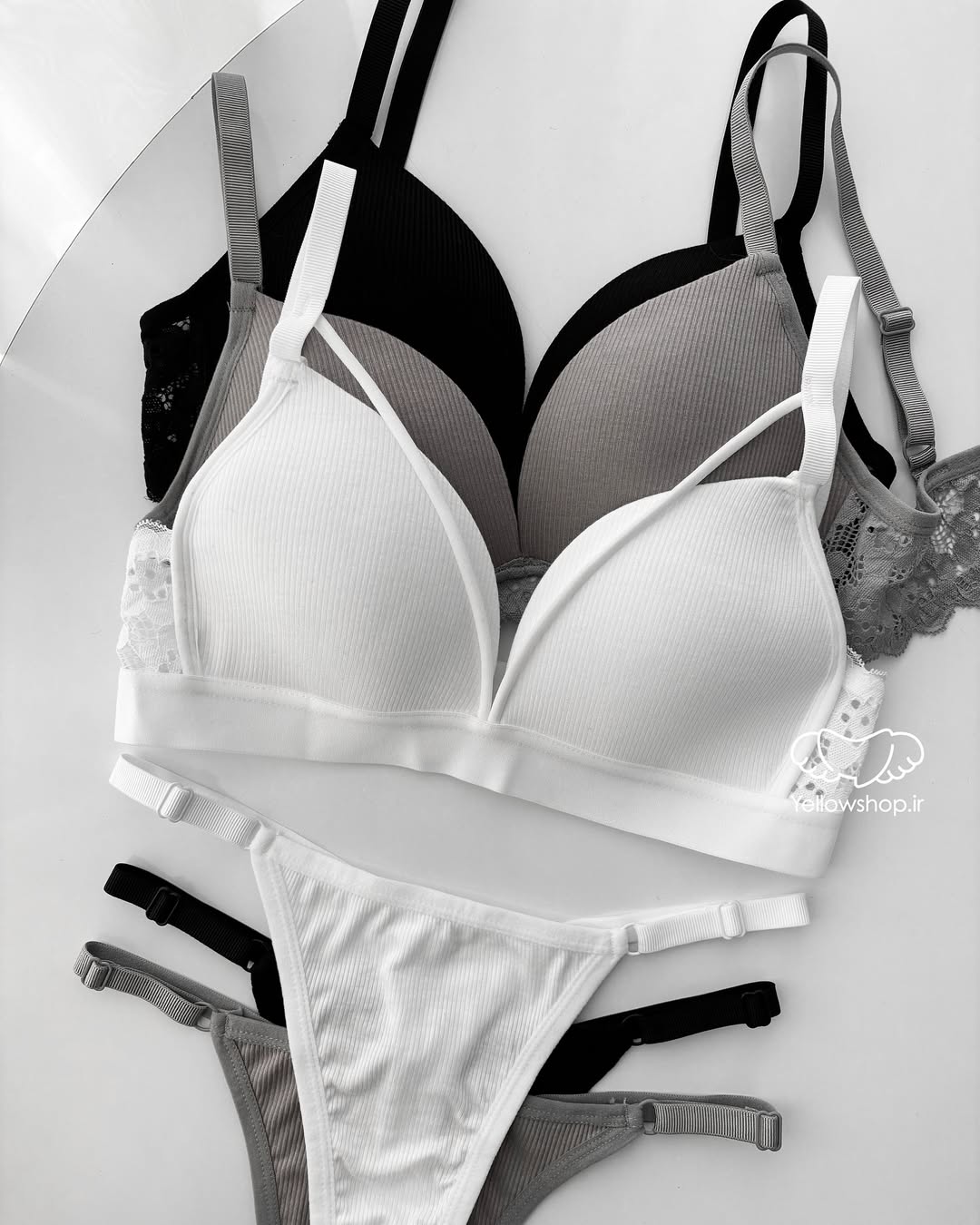 (34-36)Elegant light padded bra set (042)