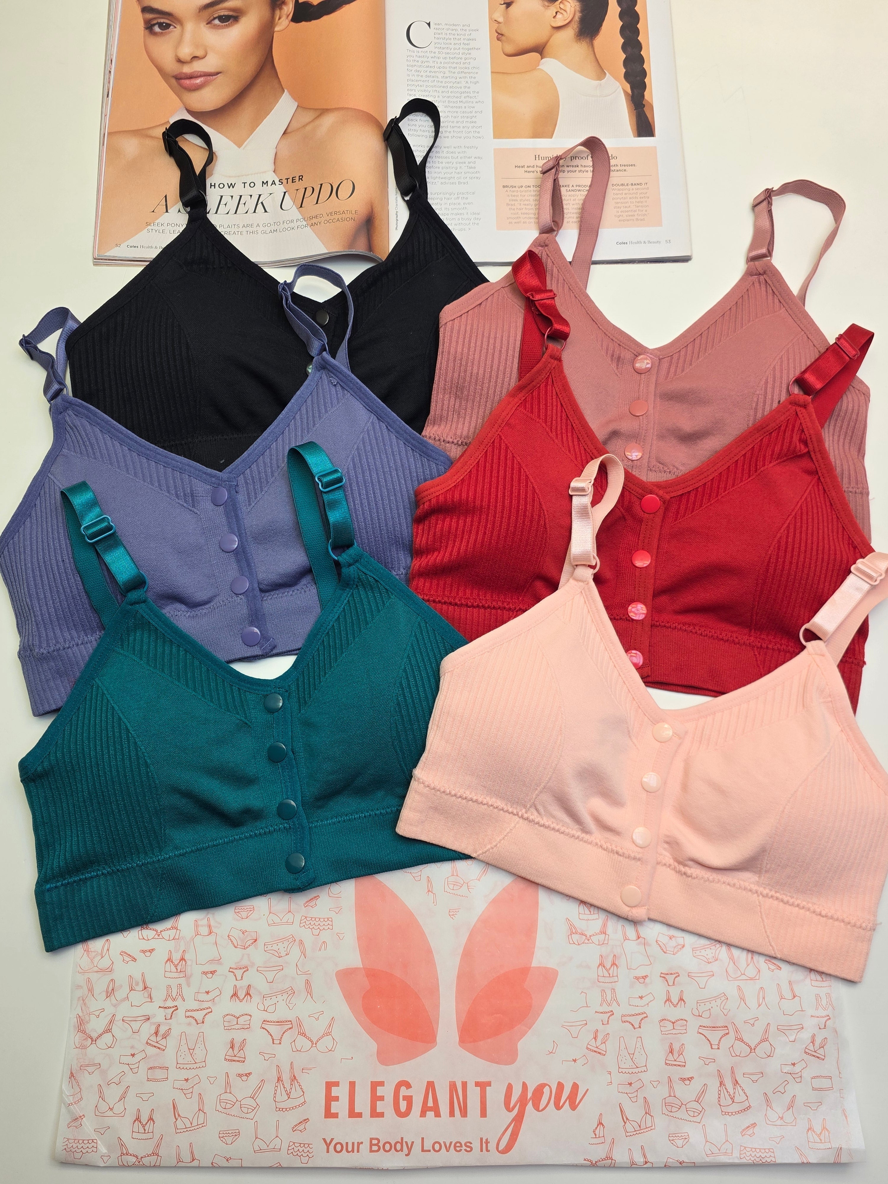 (28-36)Front Button Style Comfy Bra