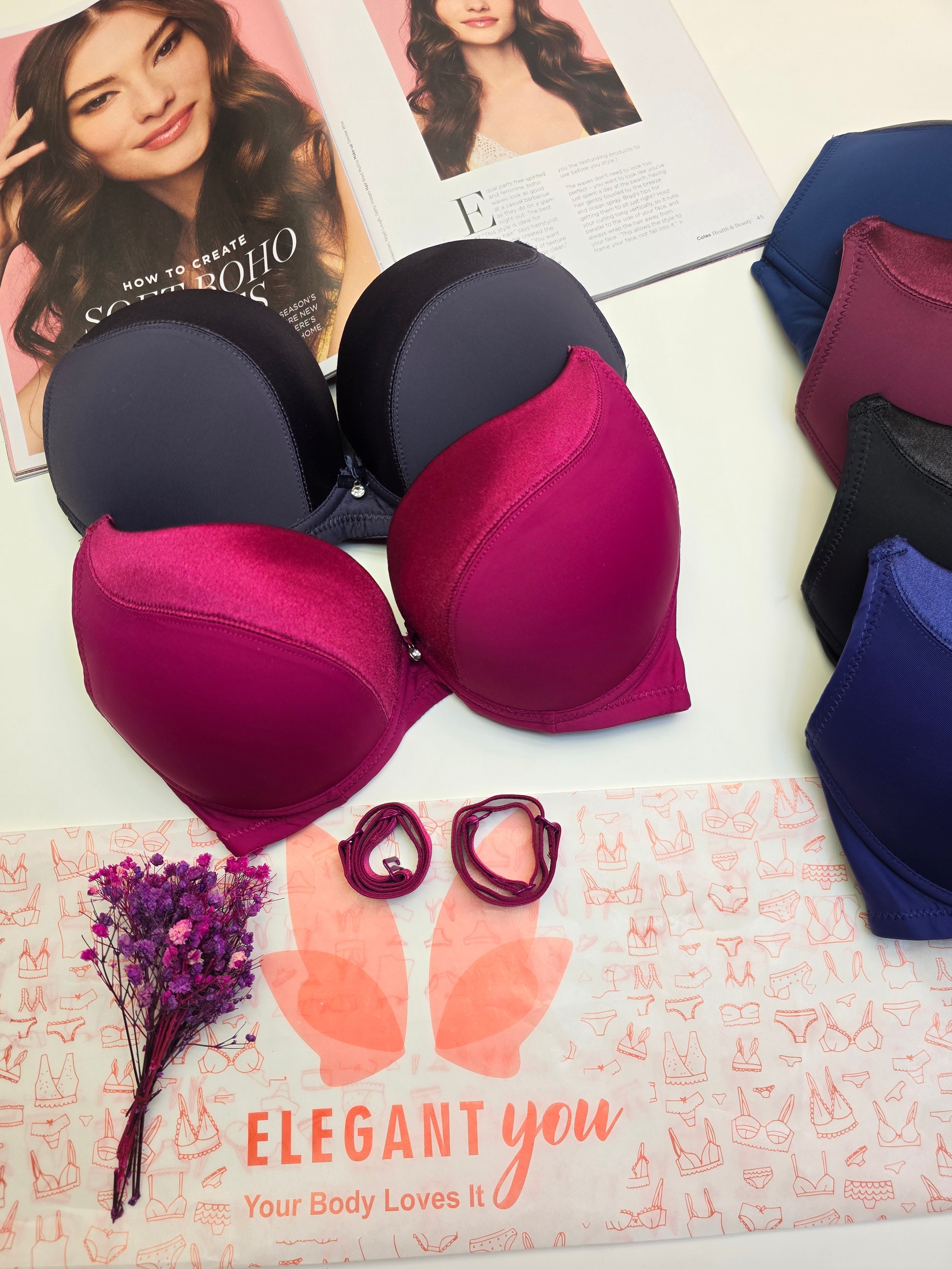 (34-40)Binny's Padded Push-up Wired Bra