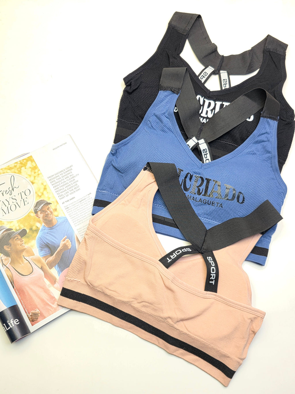 (30-38)WIDE STRAP Criss Cross Back Sports Bra
