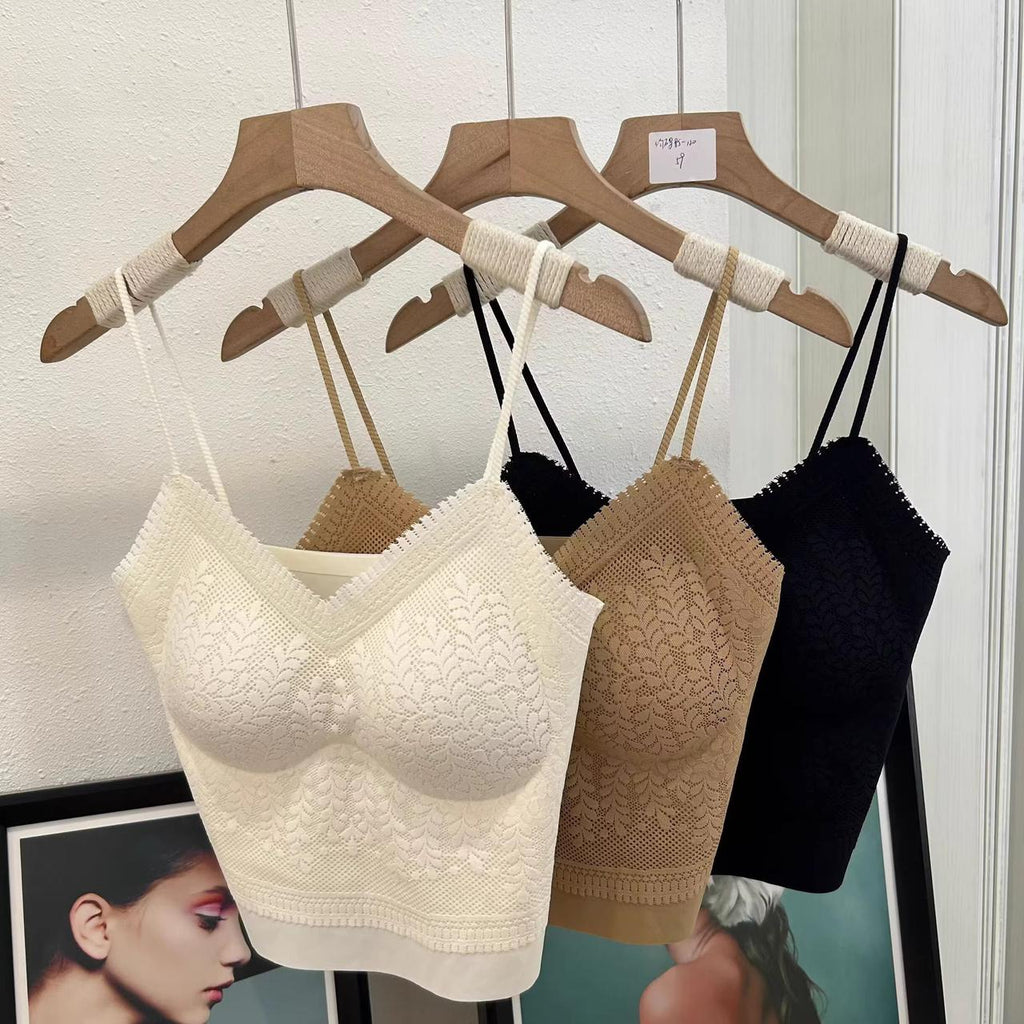 (30-36) Seamless Thin Straps Lacy Brallete(035)